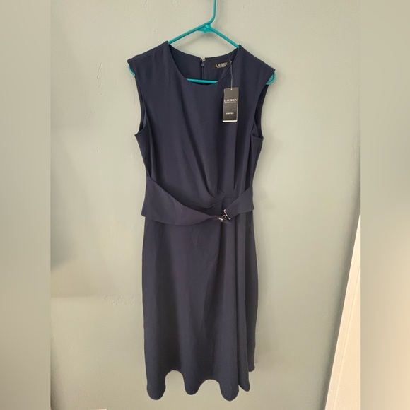 NWT Lauren Ralph Lauren Women's Double-Faced Fit-and-Flare Dress (size 6) - Picture 3 of 6
